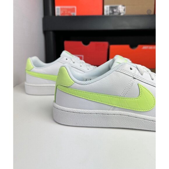 8 Nike Court Royale Women LifeStyle Casual Shoes White Barely Volt  749867 121 - Picture 2 of 6